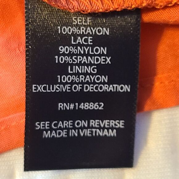 TORRID Womens 2X Orange Swiss Dot Crochet Inset Tank Top Boho Feminine Fairy - Picture 13 of 16